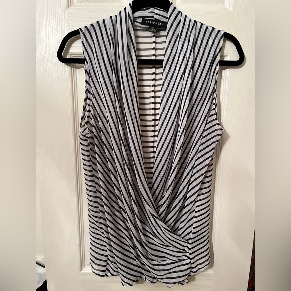 Sheer twist front blouse